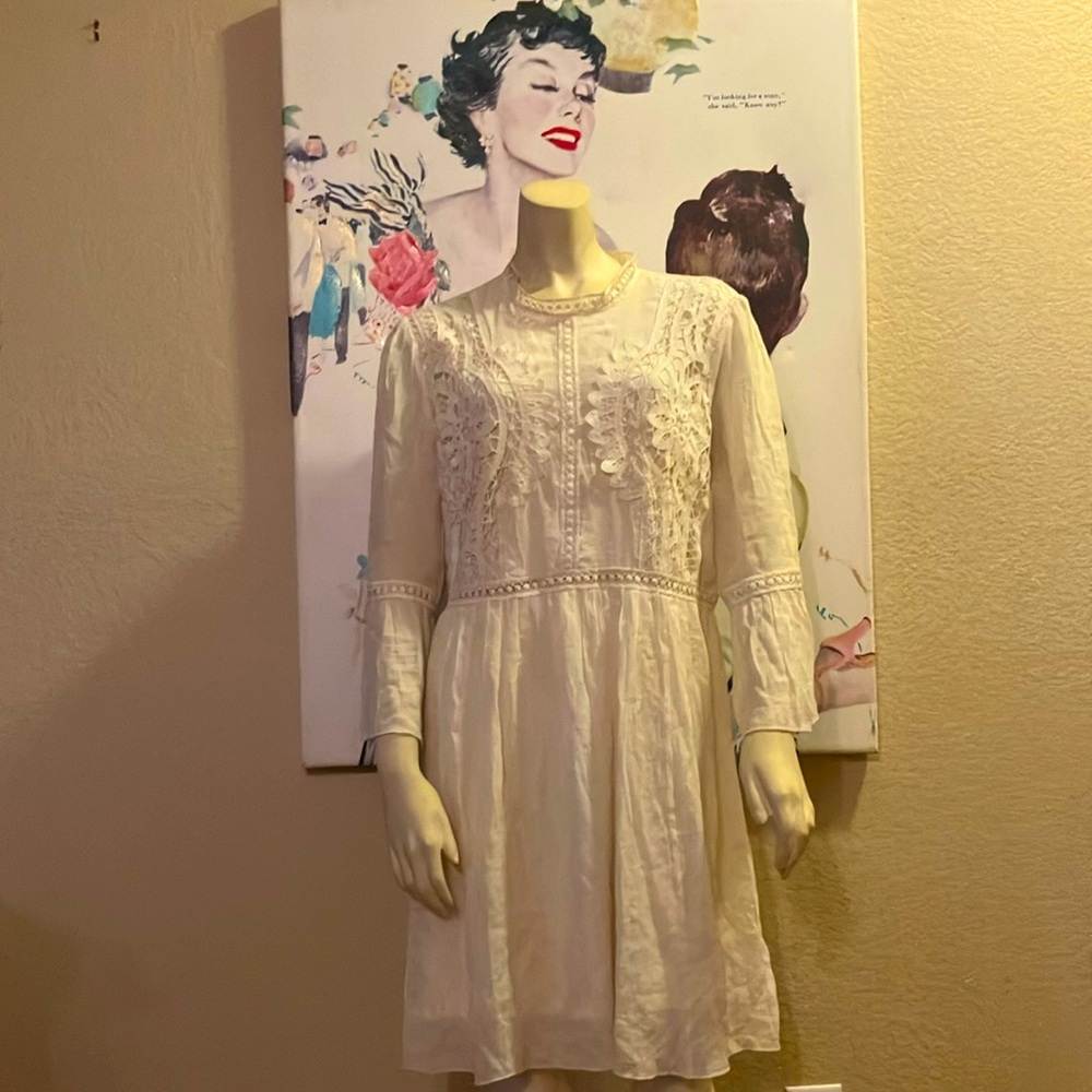 Pretty cream dress.